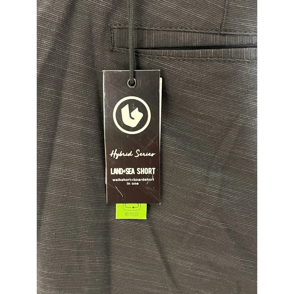 Burnside Hybrid Series Land Sea‎ Walk Board Shorts Mens Sz 38 Black Pockets New